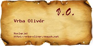 Vrba Olivér névjegykártya